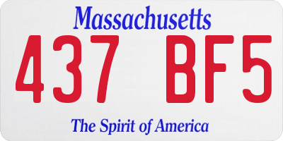 MA license plate 437BF5