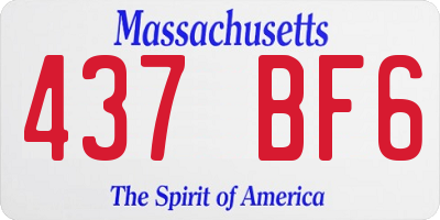 MA license plate 437BF6