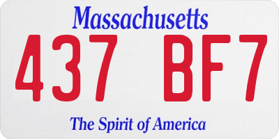 MA license plate 437BF7