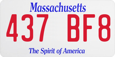 MA license plate 437BF8