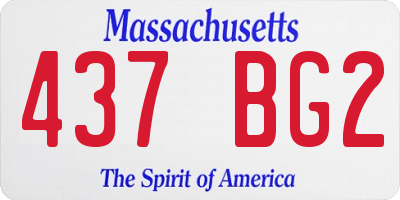 MA license plate 437BG2