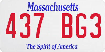 MA license plate 437BG3