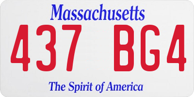MA license plate 437BG4