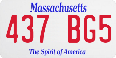 MA license plate 437BG5