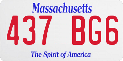 MA license plate 437BG6