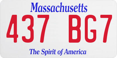 MA license plate 437BG7