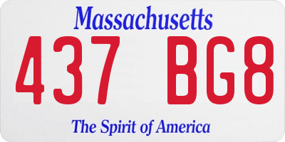 MA license plate 437BG8