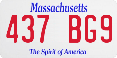 MA license plate 437BG9
