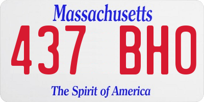 MA license plate 437BH0