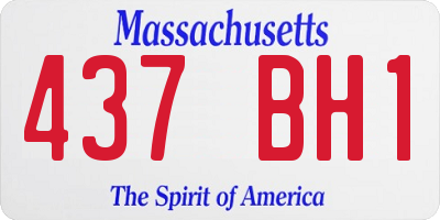 MA license plate 437BH1