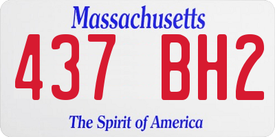 MA license plate 437BH2