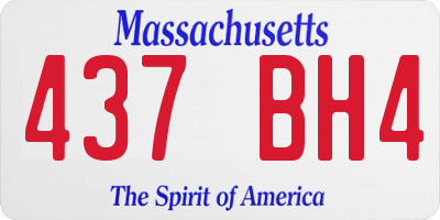 MA license plate 437BH4