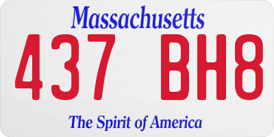 MA license plate 437BH8