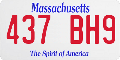 MA license plate 437BH9