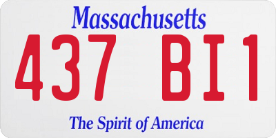 MA license plate 437BI1