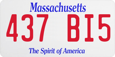 MA license plate 437BI5