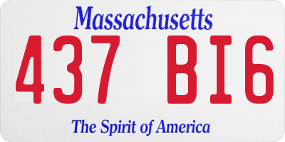 MA license plate 437BI6