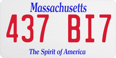 MA license plate 437BI7