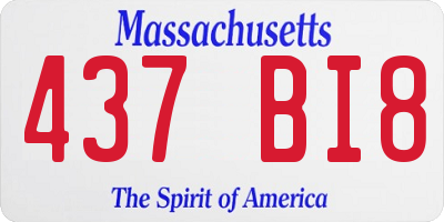 MA license plate 437BI8