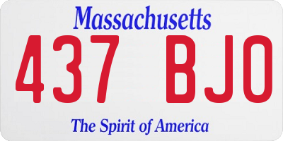 MA license plate 437BJ0