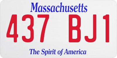 MA license plate 437BJ1