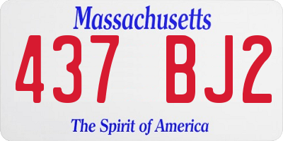 MA license plate 437BJ2