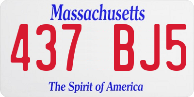 MA license plate 437BJ5