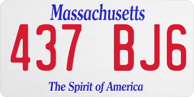 MA license plate 437BJ6