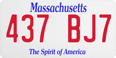 MA license plate 437BJ7