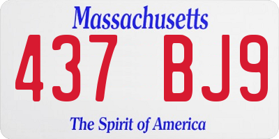 MA license plate 437BJ9