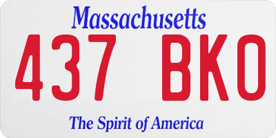 MA license plate 437BK0