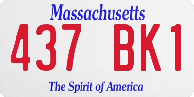 MA license plate 437BK1