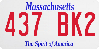 MA license plate 437BK2