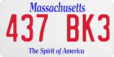MA license plate 437BK3