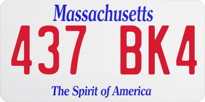 MA license plate 437BK4