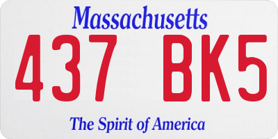 MA license plate 437BK5