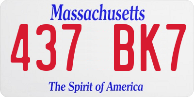 MA license plate 437BK7