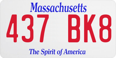 MA license plate 437BK8
