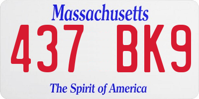 MA license plate 437BK9