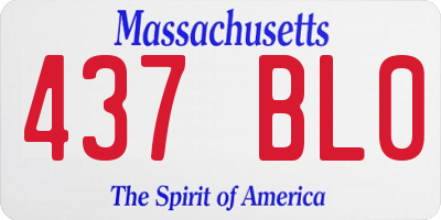 MA license plate 437BL0