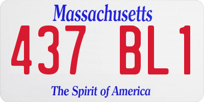 MA license plate 437BL1
