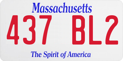MA license plate 437BL2