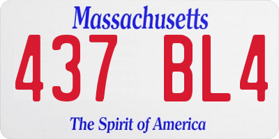 MA license plate 437BL4