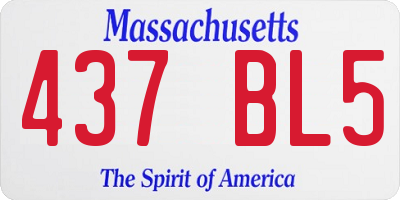 MA license plate 437BL5