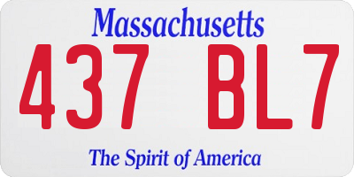 MA license plate 437BL7