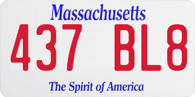 MA license plate 437BL8