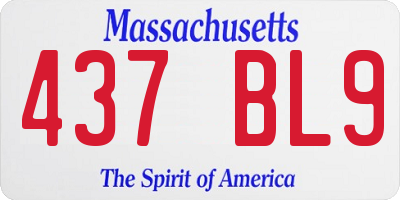 MA license plate 437BL9