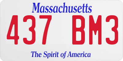 MA license plate 437BM3