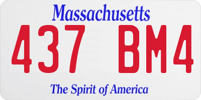 MA license plate 437BM4