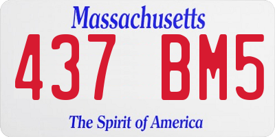 MA license plate 437BM5